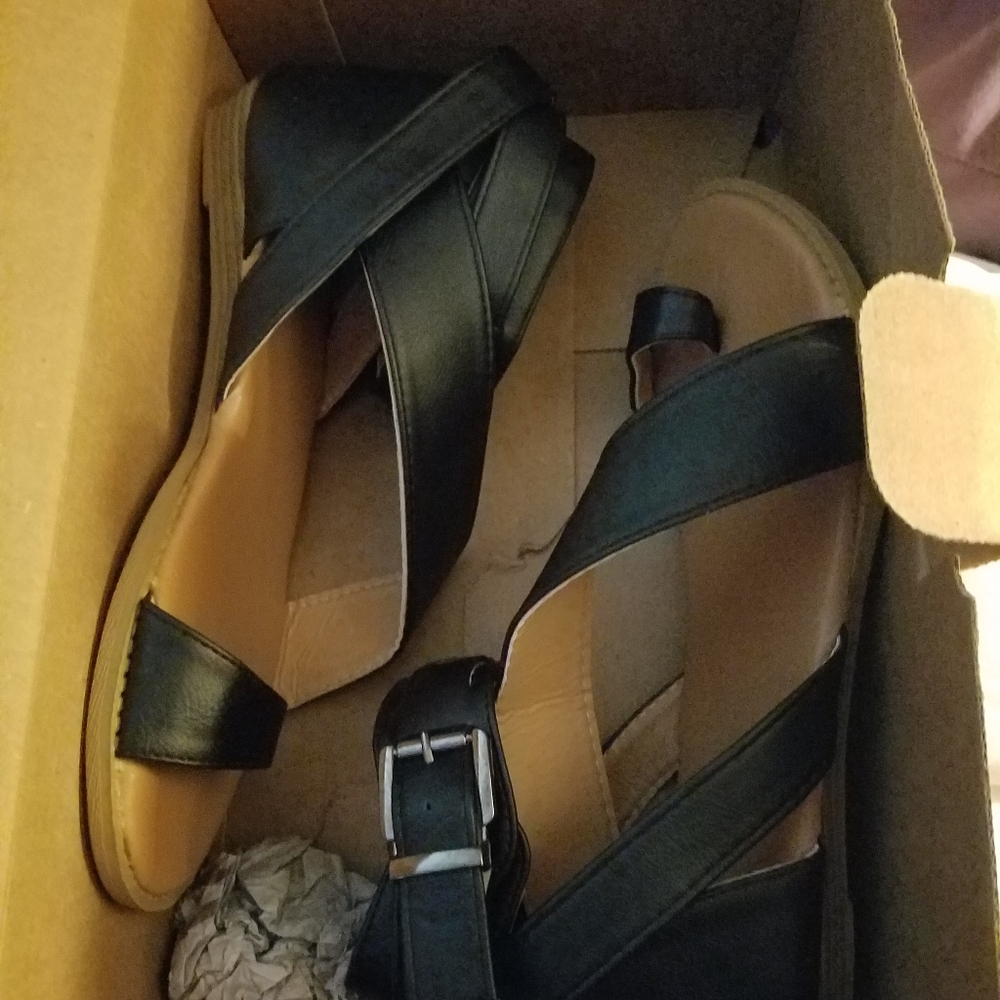 NIB Black ankle strap Sandals